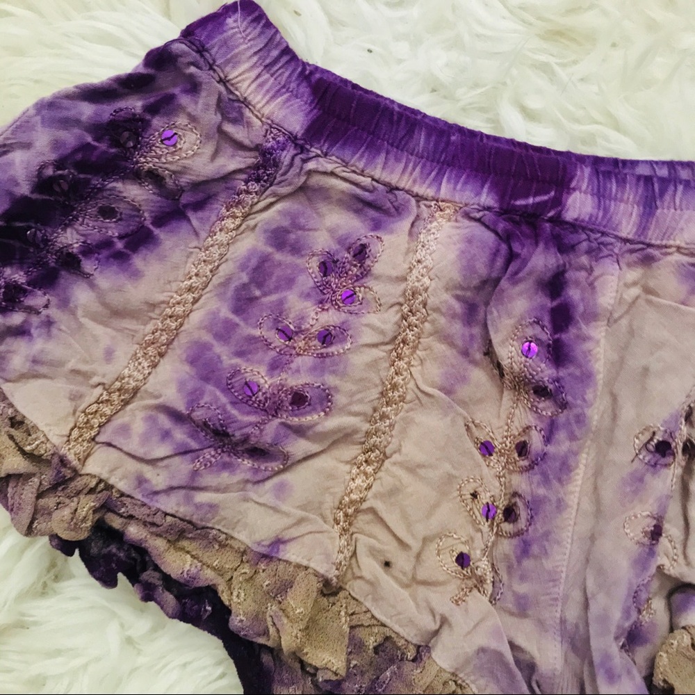 RAGA Purple Tie Dye Festival Shorts - Picture 4 of 7